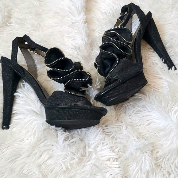 Wild Rose Denim platform heels - Picture 4 of 4